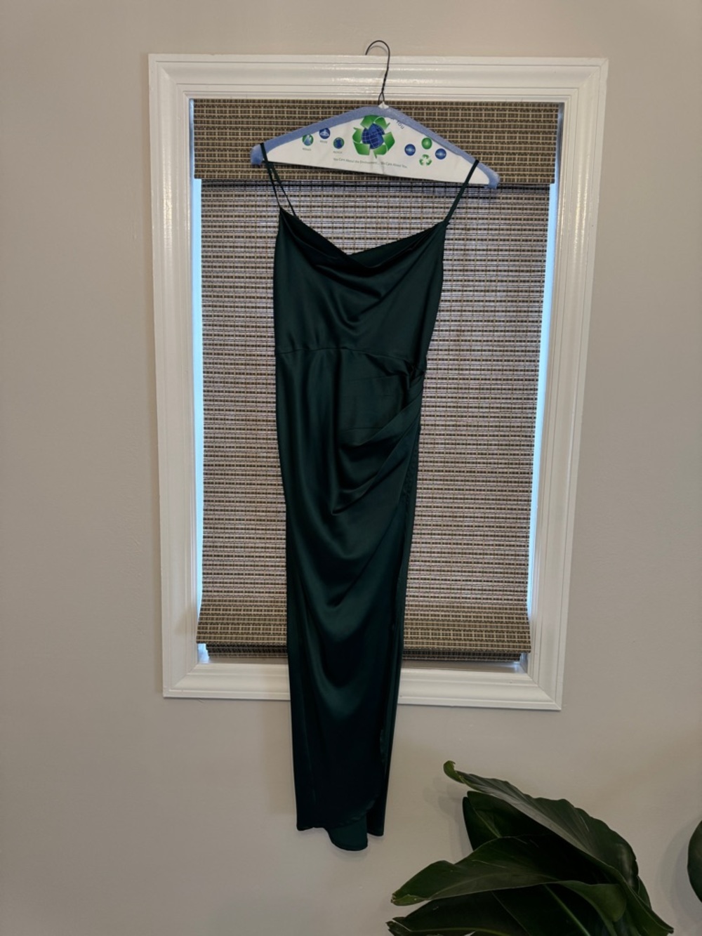 Hello Molly Teal Satin Cowl Midi Dress | Size: XS - Picture 2 of 6
